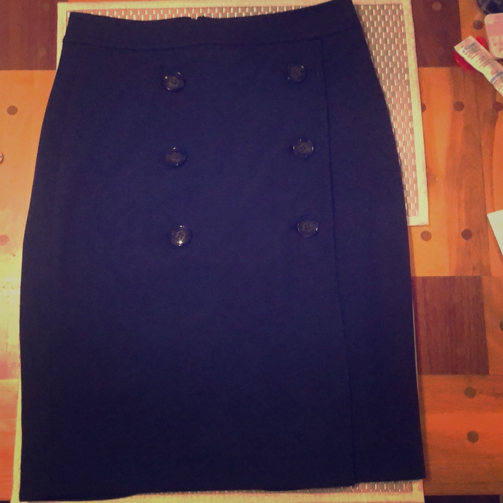 Navy pencil skirt